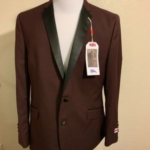 Billy London Men’s 2 Pc Slim Fit Burgundy Tuxedo